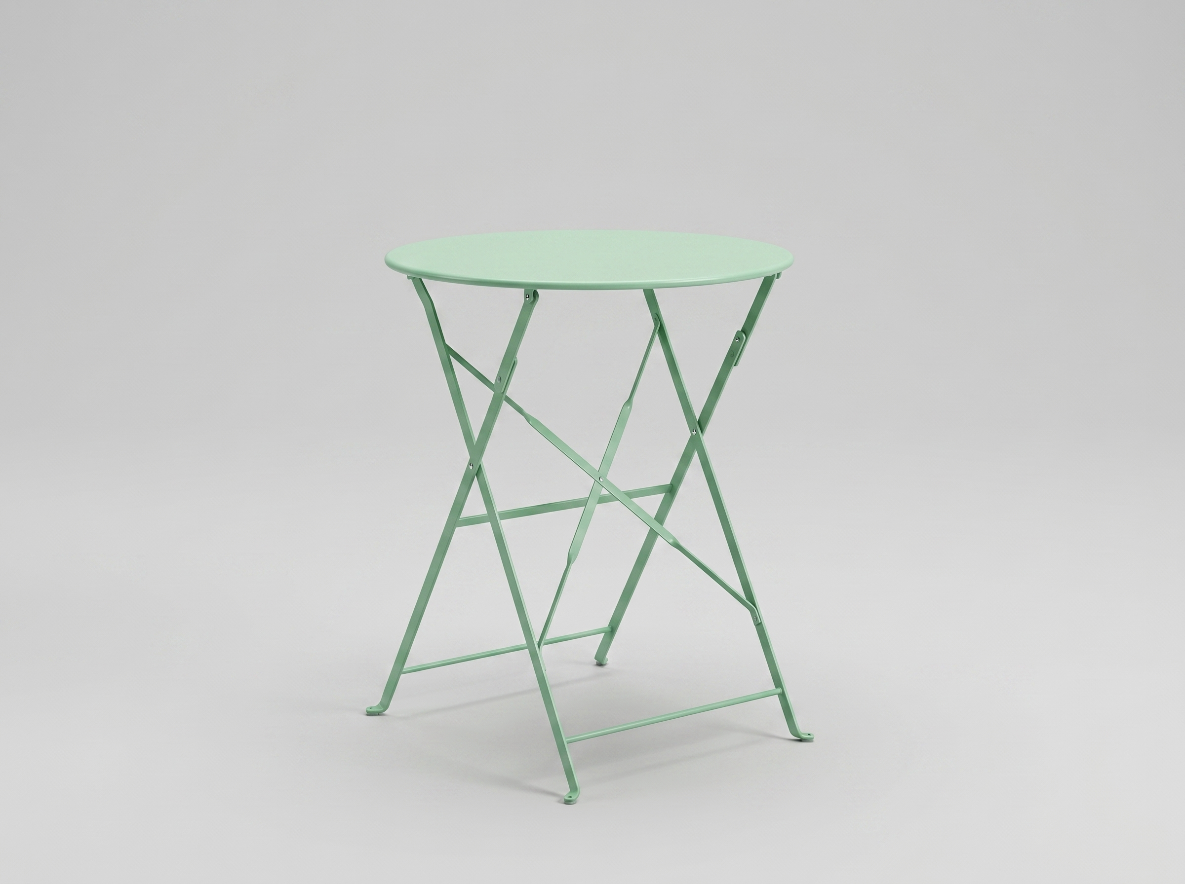 Outdoor Bistro Tisch 60cm Rund Grün Stahl - Geneve klappbar