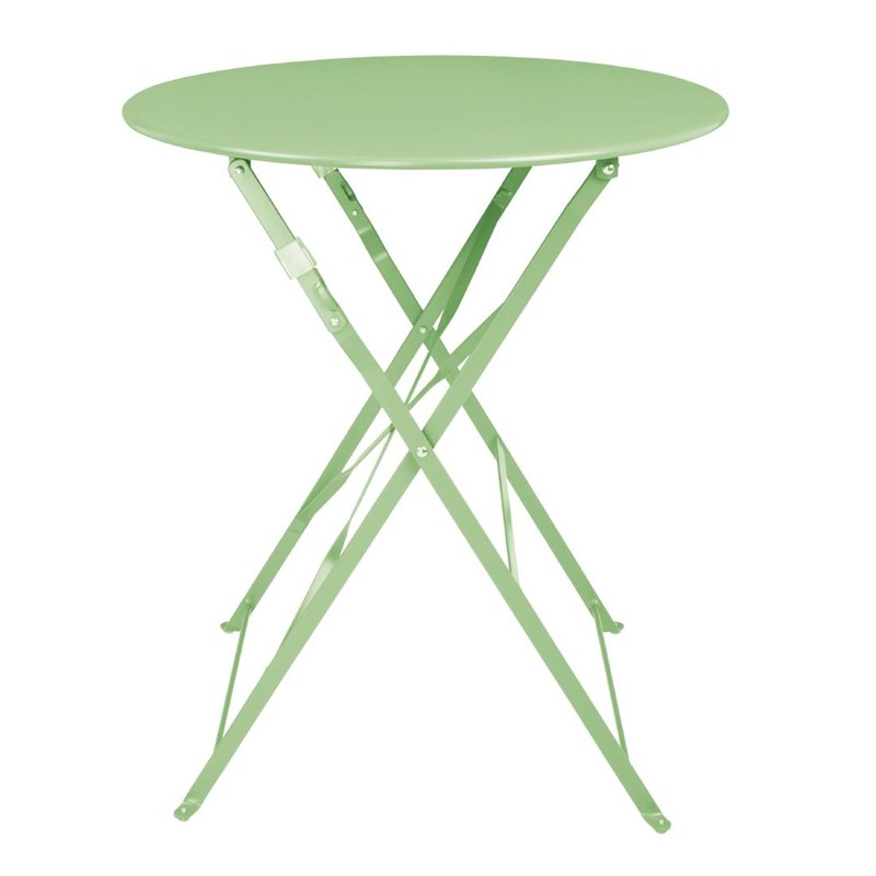 Outdoor Bistro Tisch 60cm Rund Grün Stahl - Geneve klappbar