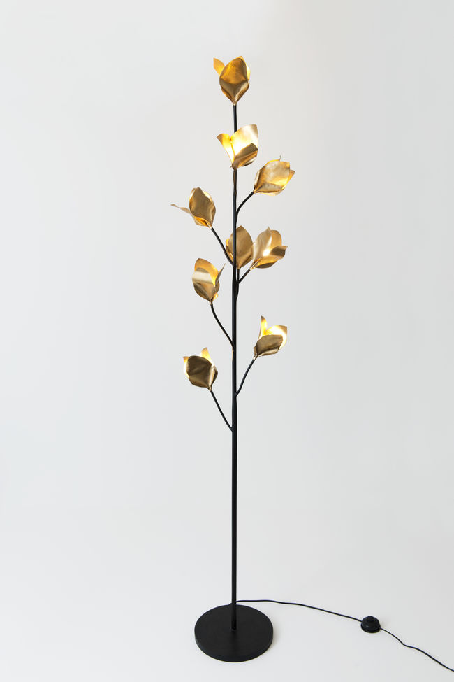 Stehlampe 9-flammig Poesia Flower Gold